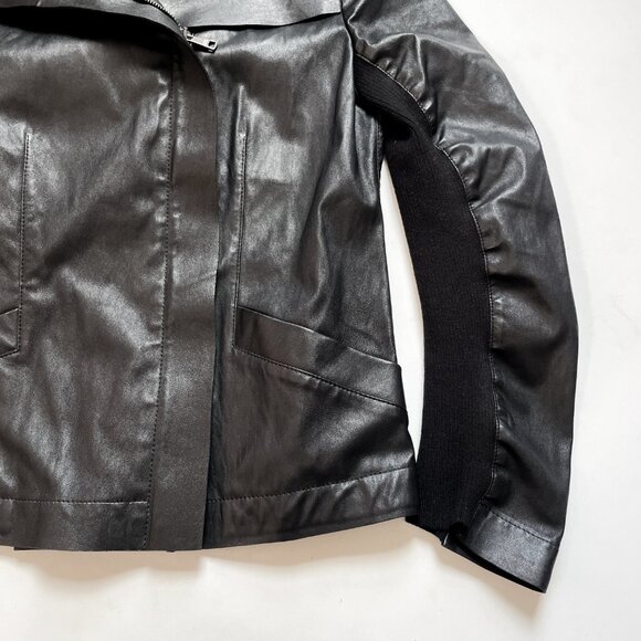 Mission Statement Passion Jacket Leather Hilary Swank Black Size 2 - Picture 9 of 16